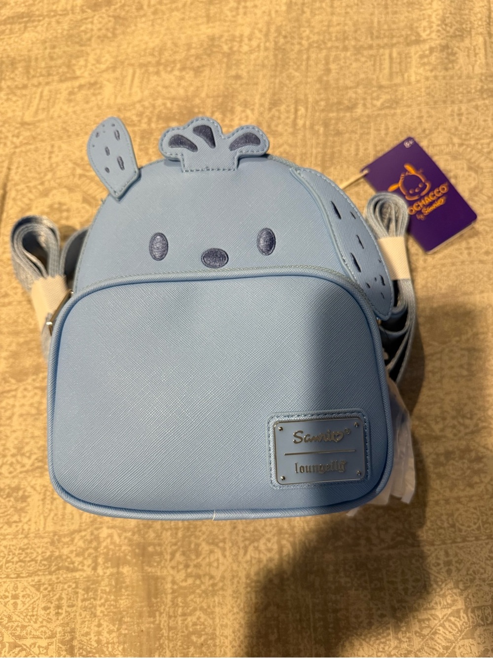LOUNGEFLY Sanrio Light Blue Kids Character Mini Crossbody Bag NWT
